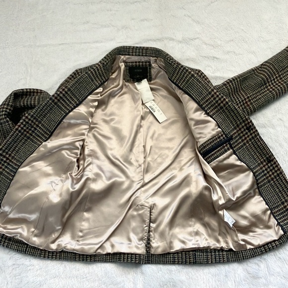 NWT J. Crew Dark Academia Wool Houndstooth Schoolboy Tweed Plaid Blazer, Size 2T - Picture 5 of 9